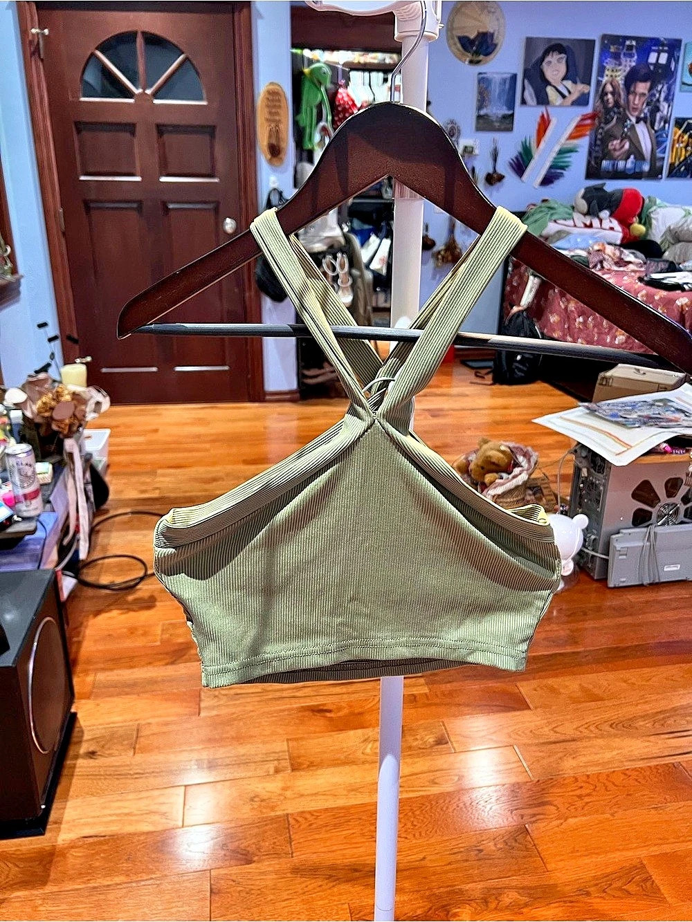 Green crop Top Like New